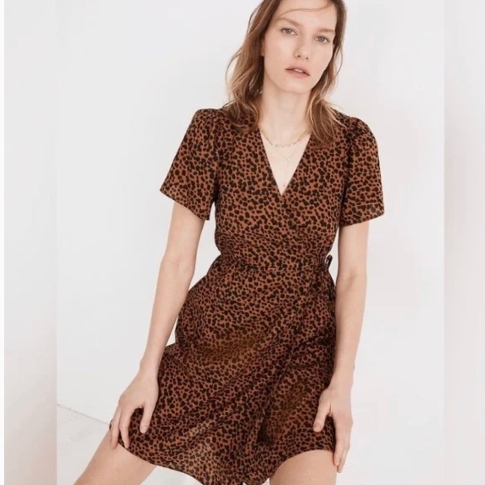 Leopard Print Wrap Minidress